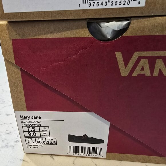 Vans MARY JANE Hearts Black VN000CRR458 Womens Sneakers Shoes size 9 BALLET NEW - Picture 8 of 12